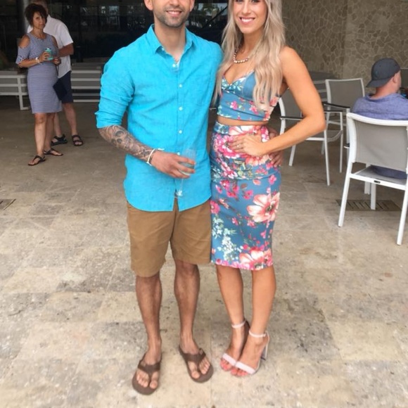 Floral 2 piece crop top/ skirt set - Picture 1 of 2